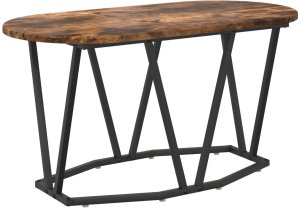 vidaXL Stolik Kawowy Wędzony Dąb Lite Drewno, Metal Średni 2