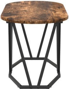 vidaXL Stolik Kawowy Wędzony Dąb Lite Drewno, Metal Średni 5