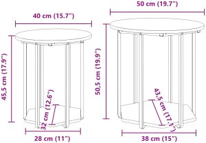 vidaXL Stoliki Końcowe Kompaktowy 8