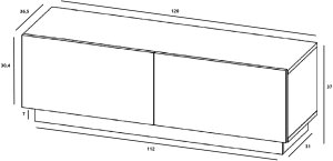 Szafka RTV komoda Kaszmir Mat 120 cm mała stojąca / wisząca 9