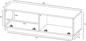 Szafka RTV komoda Kaszmir Mat 120 cm mała stojąca / wisząca 10
