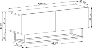 Szafka RTV Loft Industrialna komoda kaszmir mat 120 cm 9