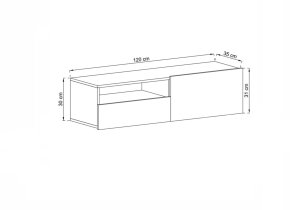 Wisząca Szafka RTV komoda szuflada kaszmir MAT 120 8