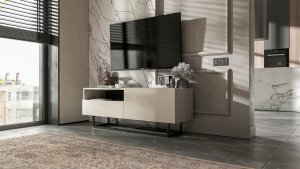 Szafka RTV Loft komoda RTV kaszmir MAT 120 cm stelaż 3