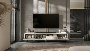 Szafka RTV Loft komoda RTV kaszmir MAT 120 cm stelaż 7