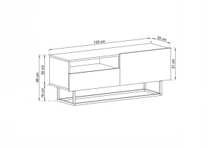 Szafka RTV Loft komoda RTV kaszmir MAT 120 cm stelaż 8