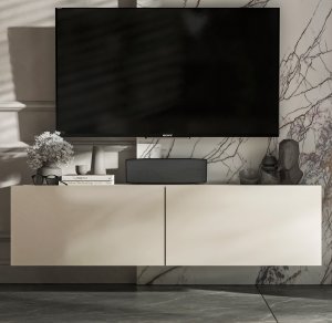 Wisząca szafka RTV 120 cm mała komoda kaszmir mat 1