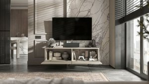 Wisząca szafka RTV 120 cm mała komoda kaszmir mat 4