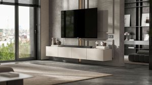 Wisząca szafka RTV 120 cm mała komoda kaszmir mat 6