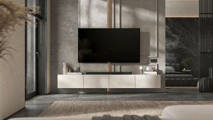 Meble Lindner Wisząca Szafka RTV Loft kaszmir Mat komoda RTV 240 cm 2