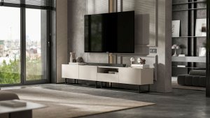 Meble Lindner Szafka RTV Loft komoda RTV Loft kaszmir Mat szuflada 240 cm 3