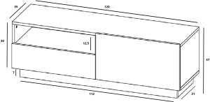 Stojąca / Wisząca Szafka RTV komoda szuflada Kaszmir MAT 120 cm 6