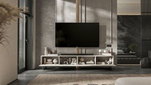 Szafka RTV Loft Industrialna komoda kaszmir mat 240 cm 4