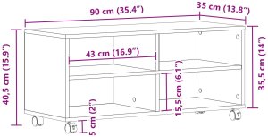 vidaXL Szafka RTV Dąb Rzemieślniczy Płyta wiórowa Średni 9