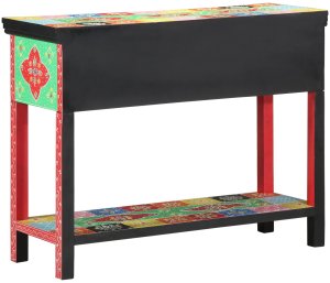 vidaXL Stół konsolowy Czerwony, wielokolorowy Lite drewno Średni 4