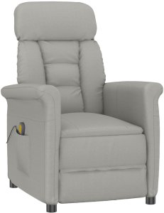 vidaXL Fotel do masażu Jasnoszary Poliester Standardowy 2