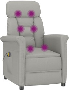 vidaXL Fotel do masażu Jasnoszary Poliester Standardowy 9