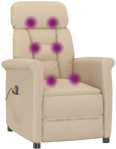 vidaXL Fotel do Masażu Kremowy 8