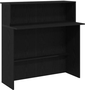 vidaXL Biurko recepcyjne czarne 100x50x103,5 cm Drewno klejone 2