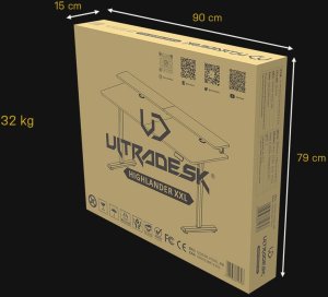 Biurko Ultradesk Highlander XXL Czarne 160 cm x 70 cm 13