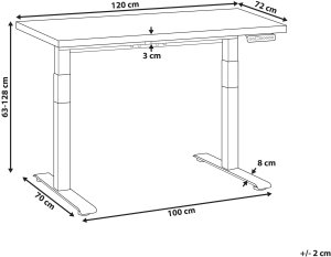 Biurko Beliani Destines Szaro-Białe 120 cm x 72 cm 3