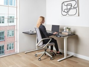 Biurko Beliani Destines Biało-Czarne 160 cm x 59 cm 2