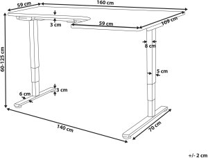 Biurko Beliani Destines Biało-Czarne 160 cm x 59 cm 3