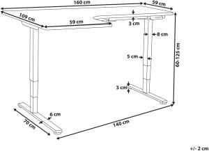 Biurko Beliani Destines Białe 160 cm x 59 cm 3