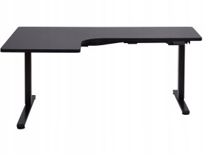 Biurko Beliani Biurko narożne lewe regulowane elektrycznie 160 x 59 cm czarne DESTINES 3