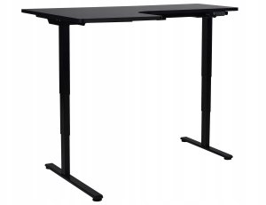 Biurko Beliani Biurko narożne lewe regulowane elektrycznie 160 x 59 cm czarne DESTINES 4