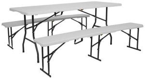 NC3404 SKŁADANA ŁAWKA OGRODOWA 183 CM BIAŁA NILS CAMP 6