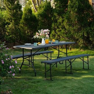 NC3404 SKŁADANA ŁAWKA OGRODOWA 183 CM ANTRACYT NILS CAMP 3