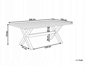 Beliani Stół ogrodowy 200 x 105 cm beżowy CASCAIS 3