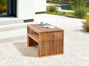 Beliani Ławka ogrodowa BELLANO 105 cm Drewno akacjowe Brązowy 4