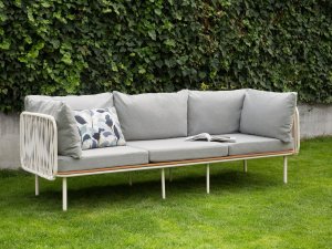 Beliani Sofa ogrodowa dla 3 osób SENISE Metal Szary 2