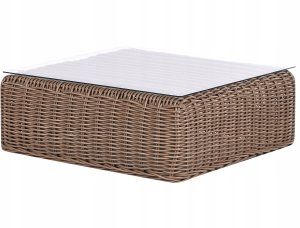 Beliani Narożnik ogrodowy z otomaną dla 6 osób PALERMO Modułowy Technorattan Brązowy 11