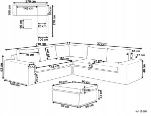 Beliani Narożnik ogrodowy z otomaną dla 6 osób PALERMO Modułowy Technorattan Brązowy 3