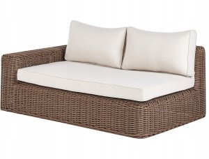 Beliani Narożnik ogrodowy z otomaną dla 6 osób PALERMO Modułowy Technorattan Brązowy 7