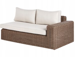 Beliani Narożnik ogrodowy z otomaną dla 6 osób PALERMO Modułowy Technorattan Brązowy 8