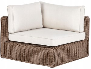 Beliani Narożnik ogrodowy z otomaną dla 6 osób PALERMO Modułowy Technorattan Brązowy 9