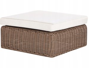 Beliani Narożnik ogrodowy z otomaną dla 6 osób PALERMO Modułowy Technorattan Brązowy 10