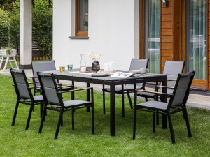 Beliani Stół ogrodowy rozkładany aluminium 198/248 x 90 cm szary TOFANE 4