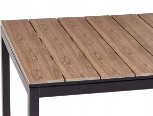 Beliani Stół ogrodowy rozkładany aluminium 198/248 x 90 cm jasne drewno TOFANE 8