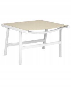 Beliani Zestaw 2 krzeseł ogrodowych MARCEDDI Z podnóżkiem Metal Biały/ beżowy 11