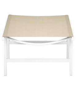 Beliani Zestaw 2 krzeseł ogrodowych MARCEDDI Z podnóżkiem Metal Biały/ beżowy 12