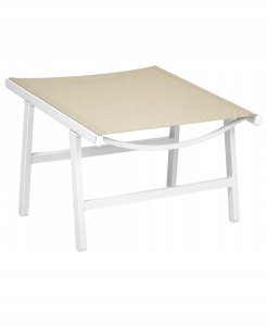 Beliani Zestaw 2 krzeseł ogrodowych MARCEDDI Z podnóżkiem Metal Biały/ beżowy 10