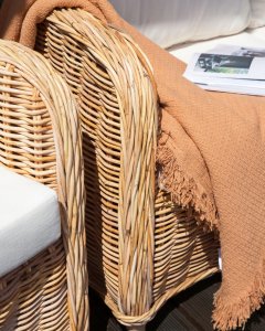 Beliani Zestaw ogrodowy dla 5 osób ALESSANO Rattan Naturalny 7
