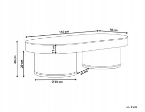 Beliani Stolik ogrodowy rattanowy 150 x 70 cm jasne drewno AIROLE 3