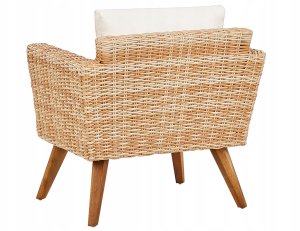 Beliani Zestaw ogrodowy ze stolikiem dla 4 osób VITTORIA Technorattan Złamana biel 11