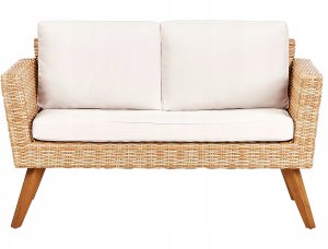 Beliani Zestaw ogrodowy ze stolikiem dla 4 osób VITTORIA Technorattan Złamana biel 4